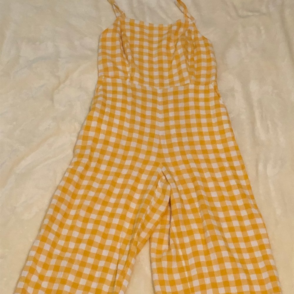 Yellow Gingham Jumpsuit